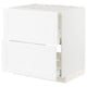 White METOD kitchen cabinet, classic design with wooden texture, rectangular shape, and smooth finish.