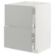 Light grey METOD cabinet, sleek modern design with two large drawers.
