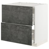 Modern METOD kitchen with dark grey concrete-effect drawers.