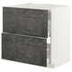 Modern METOD kitchen with dark grey concrete-effect drawers.