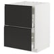 Modern kitchen cabinet, black and white, rectangular, minimalist design.