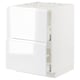 White METOD kitchen cabinet with modern storage drawers.