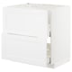 White ikea METOD kitchen cabinet with drawers, modern design.