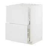 METOD white kitchen cabinet with drawers, wooden, rectangular, modern design.