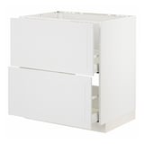 METOD white kitchen cabinet set, modern design with two drawers.