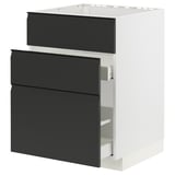 Modern kitchen unit: METOD with black upplöv drawers, sleek and square, integrated handles.