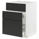 Modern kitchen unit: METOD with black upplöv drawers, sleek and square, integrated handles.