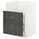 Modern kitchen unit, white & gray, square shape, smooth drawers, contemporary design.