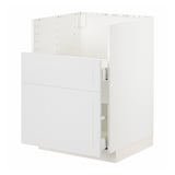 This image shows a white METOD kitchen cabinet with two drawers.