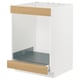 A white METOD kitchen cabinet with an oak drawer and steel interior, featuring a sleek, modern design.