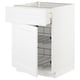 White METOD kitchen cabinet with pull-out drawers and shelves.