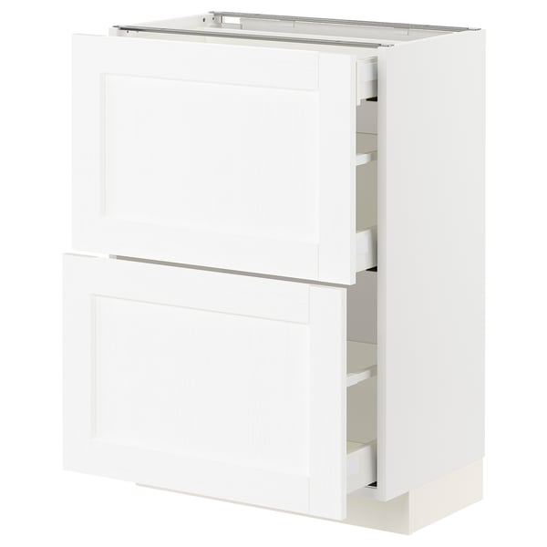 METOD white kitchen cabinet with pull-out drawers, modern design.