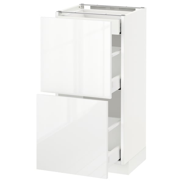 Glossy ikea METOD kitchen cabinet with drawers