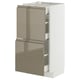 METOD kitchen unit: sleek dark grey-brown, glossy drawers, steel runners, perfect for modern kitchens.