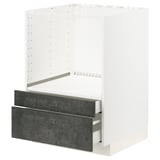 METOD / MAXIMERA Base cabinet f combi micro/drawers, white/Kalhyttan dark grey concrete effect, 60x60 cm