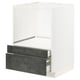 METOD / MAXIMERA Base cabinet f combi micro/drawers, white/Kalhyttan dark grey concrete effect, 60x60 cm