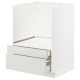 METOD / MAXIMERA Base cabinet f combi micro/drawers, white/Ringhult light grey, 60x60 cm