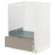 METOD white kitchen unit with gray-beige drawer, modern design.