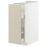 METOD kitchen cabinet in beige with pull-out drawer, sleek design.