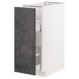 White METOD kitchen cabinet with dark grey door, sleek design, pull-out shelves.