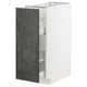 White METOD kitchen cabinet with dark grey door, sleek design, pull-out shelves.