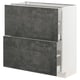 Modern kitchen unit, METOD series, grey & white, square with two drawers.