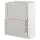 White METOD kitchen cabinet with two drawers and a door, sleek and modern design.
