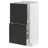 METOD kitchen unit in matte black with modern, sleek design and integrated handle.