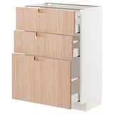 METOD kitchen unit with natural bamboo drawers.