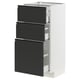 Modern black and white cabinet with three drawers. Part of the METOD kitchen system, featuring sleek matte black fronts with integrated handles.