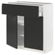 Modern kitchen unit, white & matte black, sleek design, with drawers & shelves.