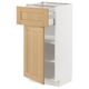 Modern ikea METOD cabinet with white frame, oak door, bevelled edges.
