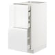 METOD kitchen unit, white, square, modern, high-gloss finish, with integrated handles.