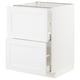White METOD kitchen cabinet with smooth drawer fronts and beveled edges.