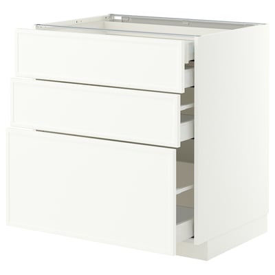 METOD / MAXIMERA Base cb 3 frnts/2 low/1 md/1 hi drw, white/Aspudden matt white, 80x60 cm