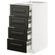 Ikea METOD kitchen unit, black drawers, white frame, modern style.