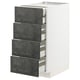 METOD kitchen cabinet with four dark grey concrete effect drawers.
