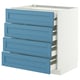 METOD / MAXIMERA Base cb 4 frnts/2 low/3 md drwrs, white/Lerhyttan blue, 80x60 cm