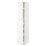 White METOD kitchen unit, sleek design with cabinet and drawers, modern storage.
