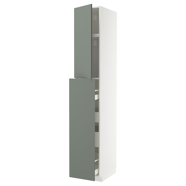METOD kitchen cabinet in grey-green with smooth finish and modern design.