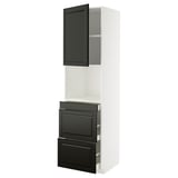 METOD kitchen unit: black & white, tall with drawers, modern design.