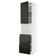 Modern kitchen unit: METOD, white with black drawer & cabinet, sleek modern design.