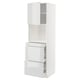 White METOD kitchen cabinet with high-gloss grey drawers and doors, sleek and modern design.