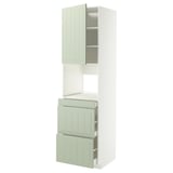 METOD / MAXIMERA Hi cab f micro combi w door/3 drwrs, white/Stensund light green, 60x60x220 cm