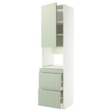 METOD / MAXIMERA Hi cab f micro combi w door/3 drwrs, white/Stensund light green, 60x60x240 cm