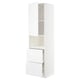 White METOD kitchen cabinet with two drawers and a shelf.
