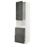 METOD kitchen cabinet, dark grey concrete, metallic hinges