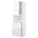 Modern white high gloss kitchen cabinet with top boxes and drawers by ikea.