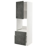 White METOD kitchen unit with dark grey drawer and door, modern design.