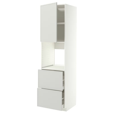 METOD / MAXIMERA Hi cab f ov w dr/2 frnts/2 hi drwrs, white/Aspudden light grey, 60x60x220 cm